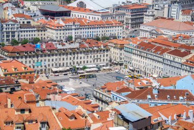 Havadan görünümü Figueira Meydanı, Lisbon, Portekiz