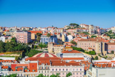 Ünlü bakış açısıyla Lizbon havadan görünümü