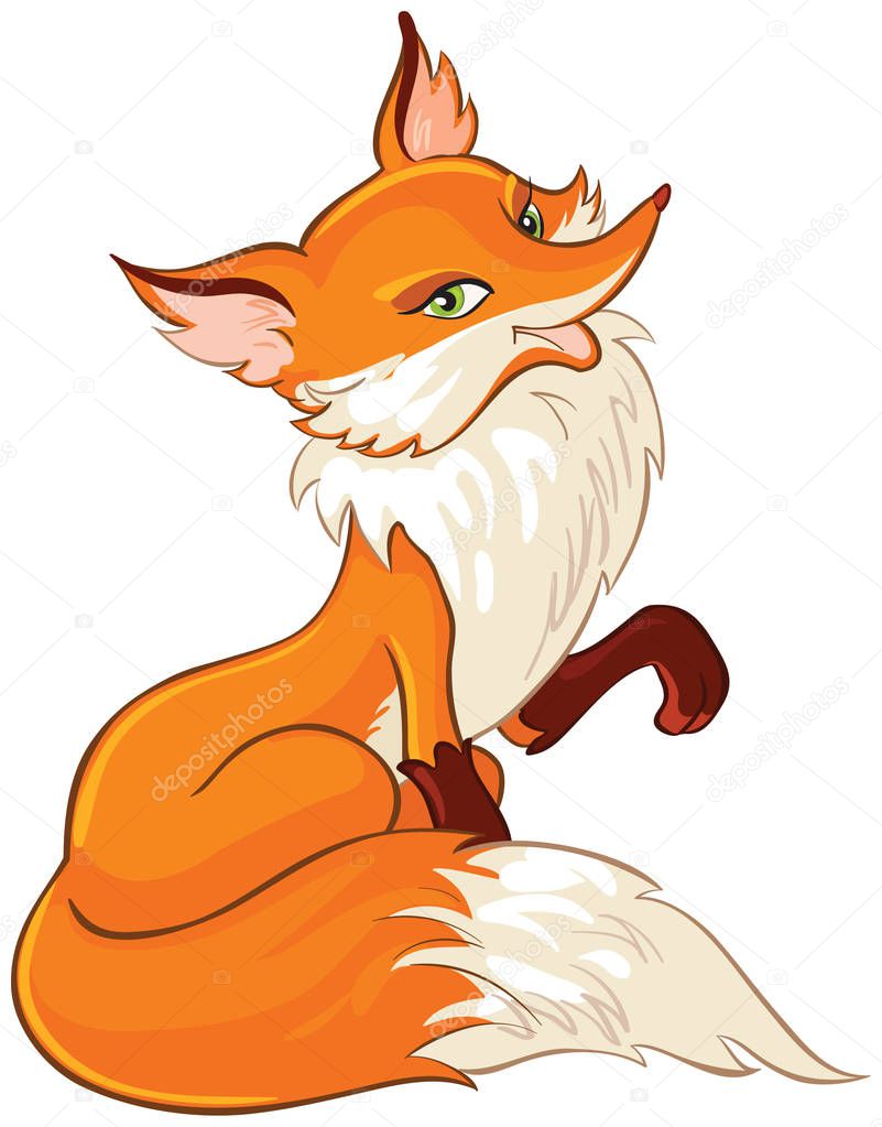 Very cute fox cartoon. Also available outlined version Stock Vector Image  by ©Aura #128978286