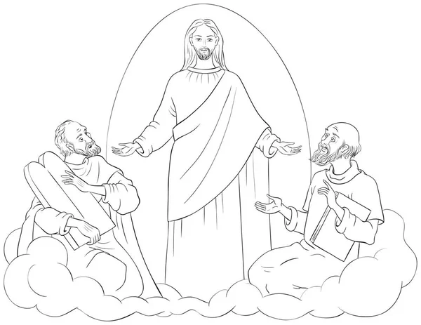transfiguration of jesus christ with elijah and moses coloring page stock vector - Jesus Christ Coloring Pages transfiguration of jesus christ with elijah and moses coloring page stock vector - Jesus Christ Coloring Pages