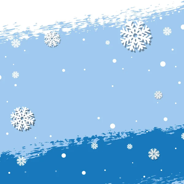 Postal de invierno con copos de nieve — Vector de stock