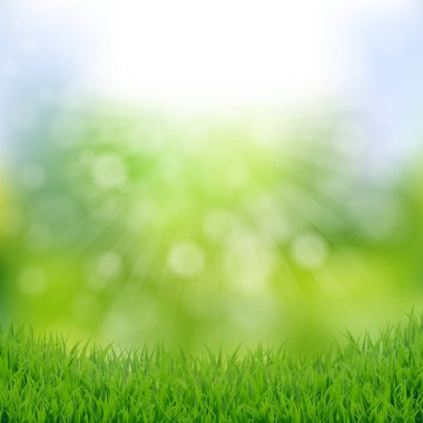 Bahar Poster yeşil çim ile