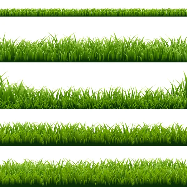 Conjunto de fronteras de hierba verde — Vector de stock