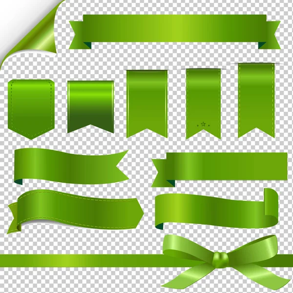 Cintas verdes conjunto — Vector de stock