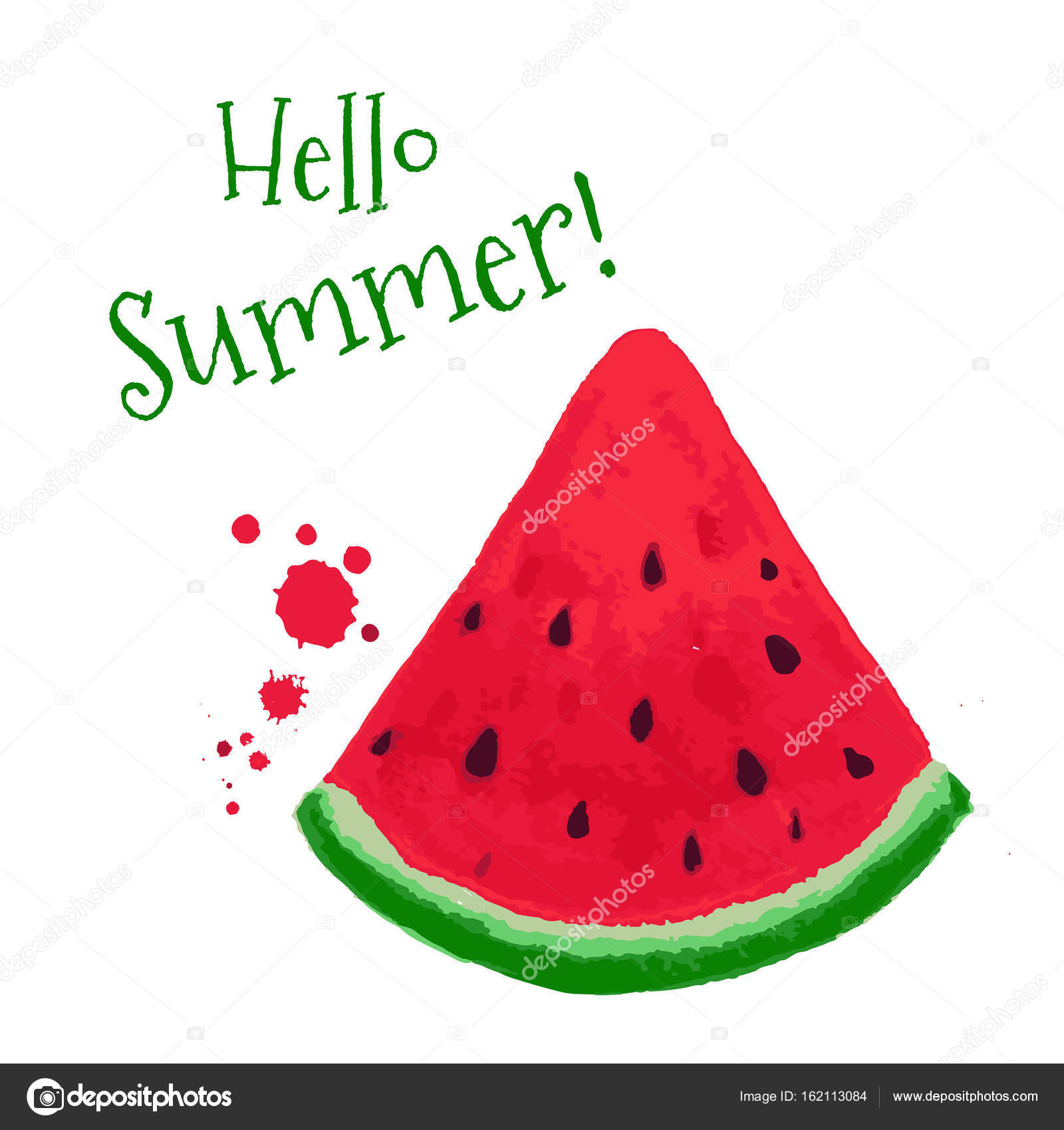 Watermelon Card Watermelon Card Illustration Stock Vector