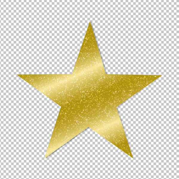 Golden Star On Transparent Background — Stock Vector