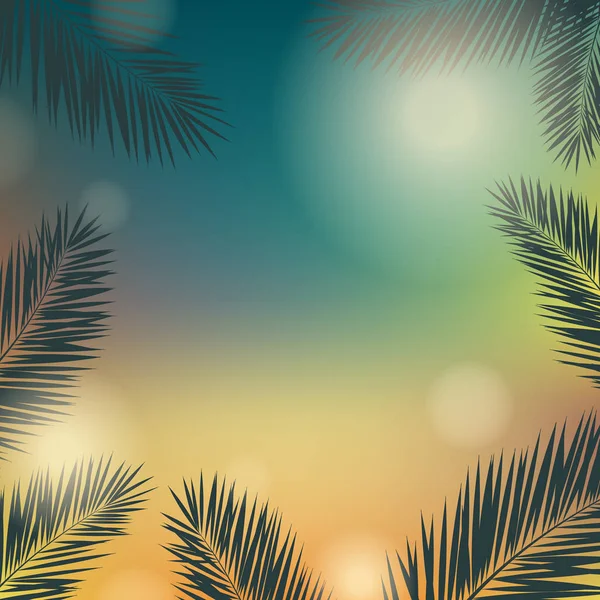 棕榈树旗帜夏季时间 — 图库矢量图片