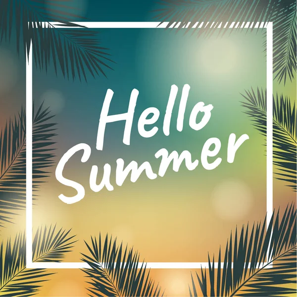 Banner Summer Time With Palm Trees — Stock Vector