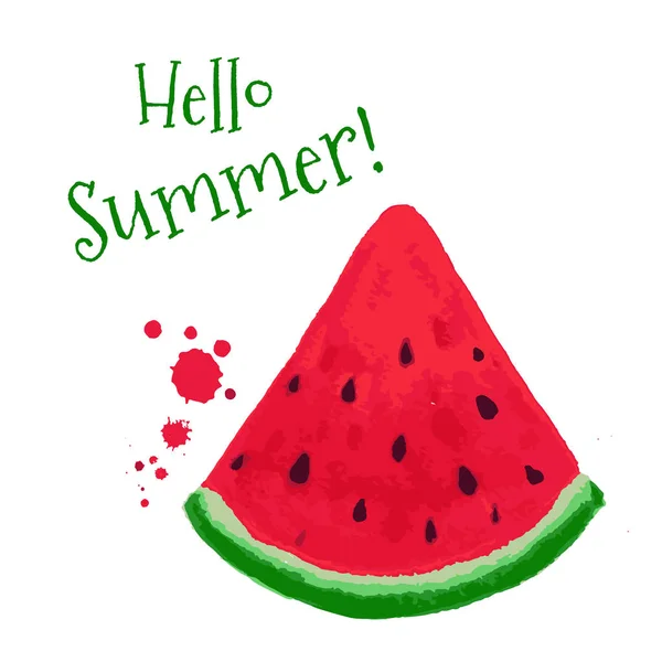 Watermelon Card Illustration — Stock Vector