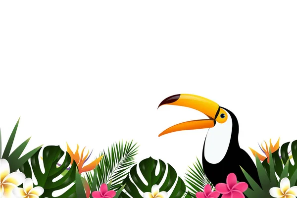 Summer Sale Banner With Toucan — Stock Vector