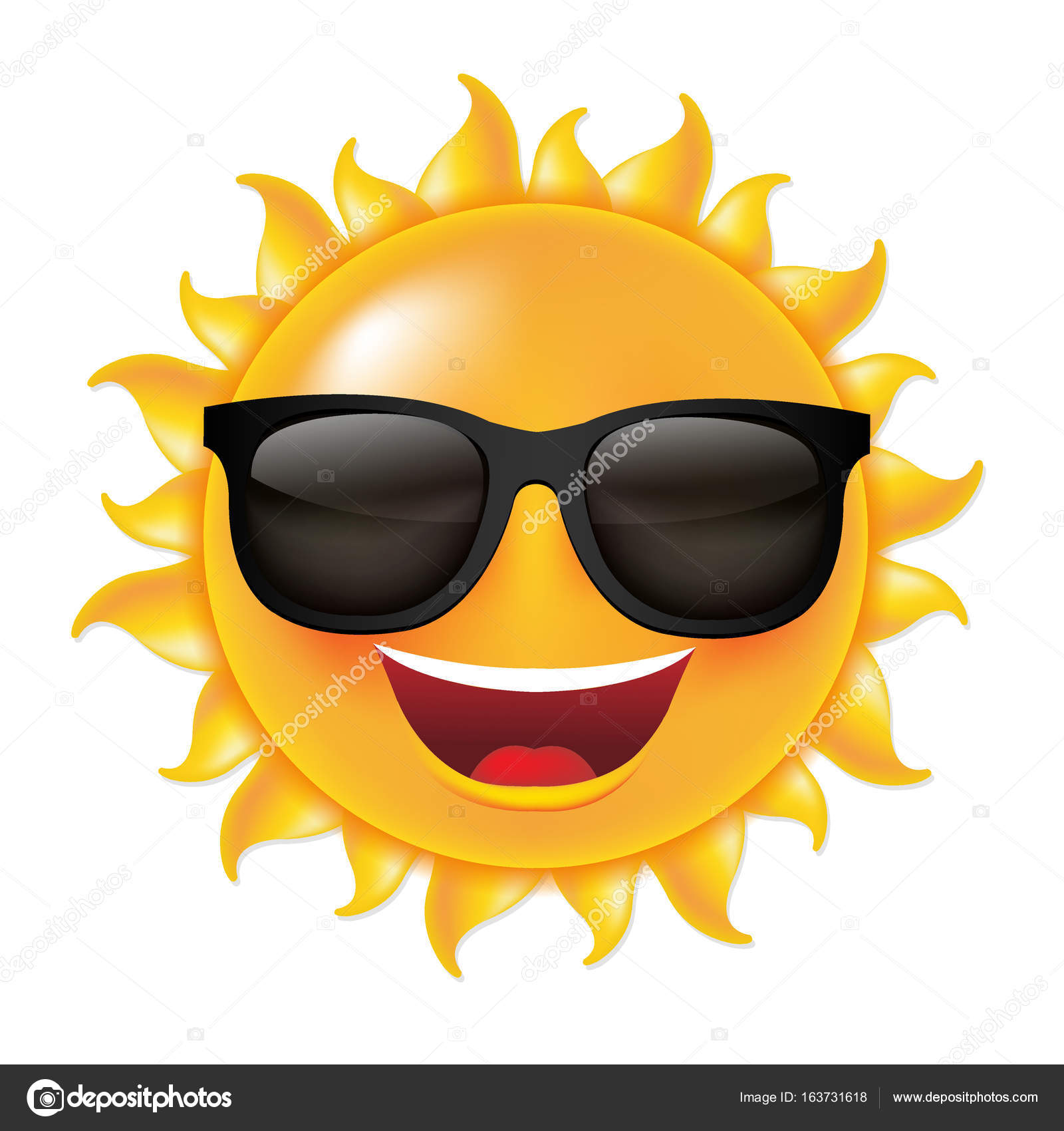 Lustige Sonne mit Sonnenbrille lizenzfreie Grafiken