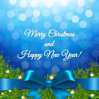 Yay ile mavi Xmas arka plan