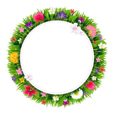 Banner ile renkli çiçekler