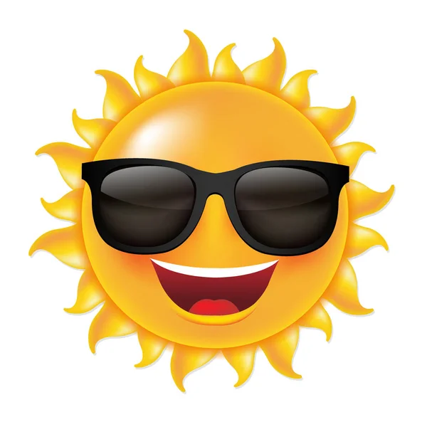 Soleil drôle avec des lunettes de soleil — Image vectorielle