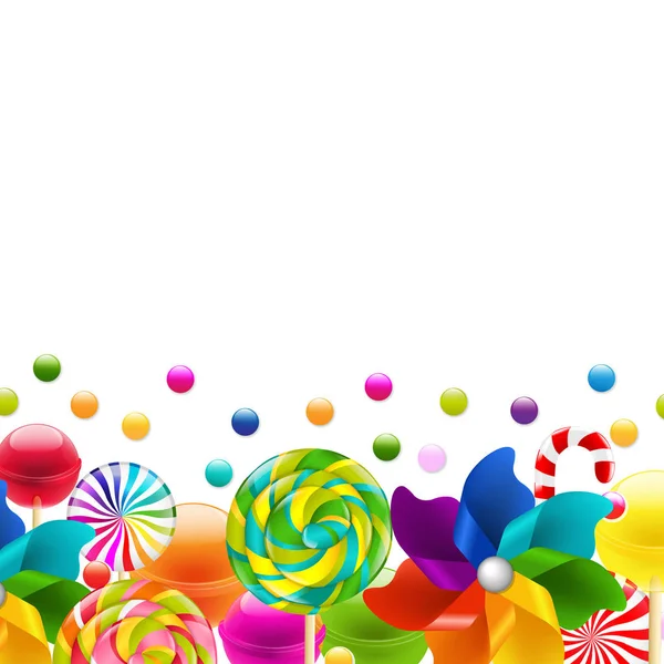 Lollypop Big Set con la frontera del molinete — Vector de stock