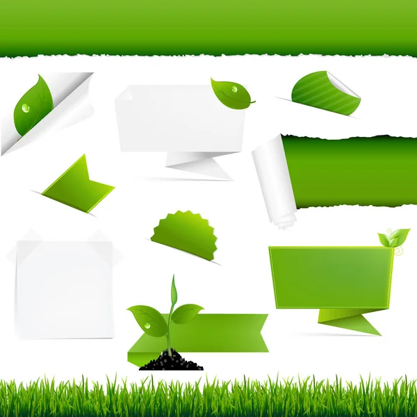 Ορίστε οικολογία πράσινο — Διανυσματικό Αρχείο