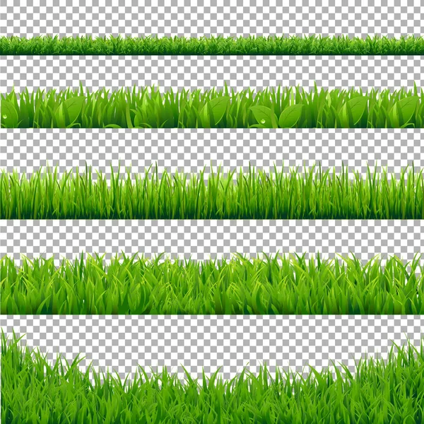 Green Grass Borders Collection — Stock Vector