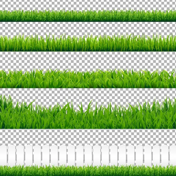 現実的な緑の草の境界線 — ストックベクタ