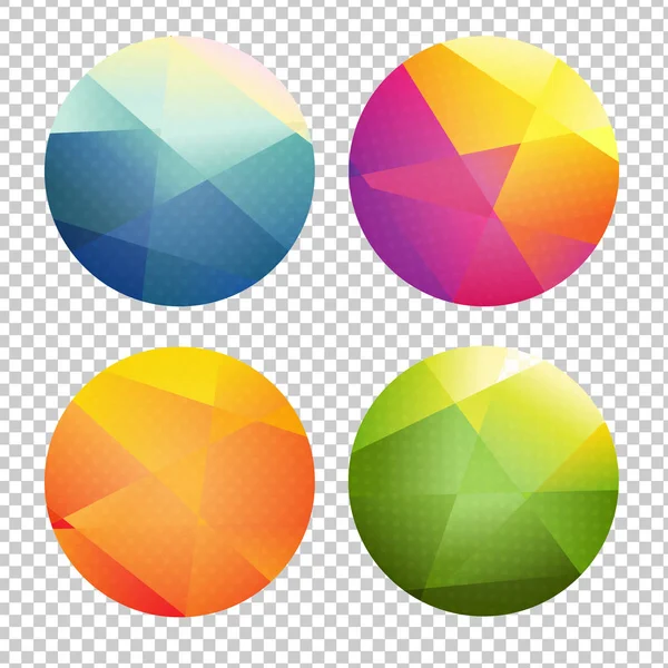 Set Of Color Origami Spheres — Stock Vector