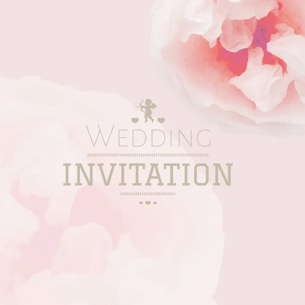Rózsaszín pasztell esküvői meghívó — Stock Vector