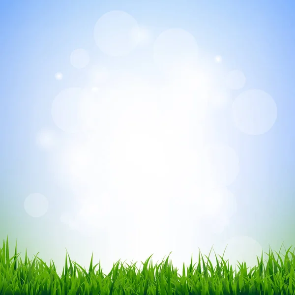 Céu azul abstrato com grama verde — Vetor de Stock