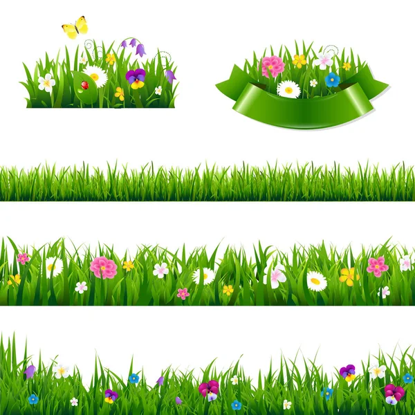 Flores Fronteras Big Set — Vector de stock