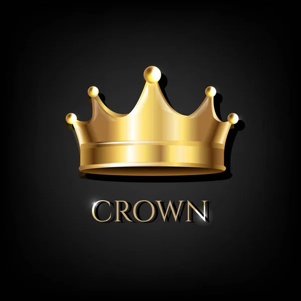 Crown on Black Background — Stock Vector