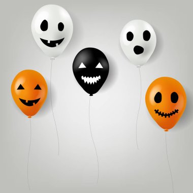 Cadılar Bayramı kartı balonlar ile