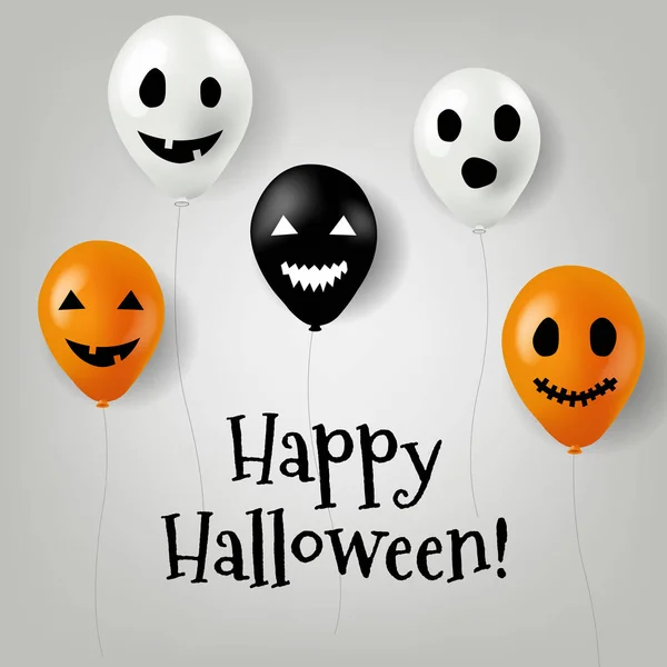 Tarjeta de Halloween con globos — Vector de stock