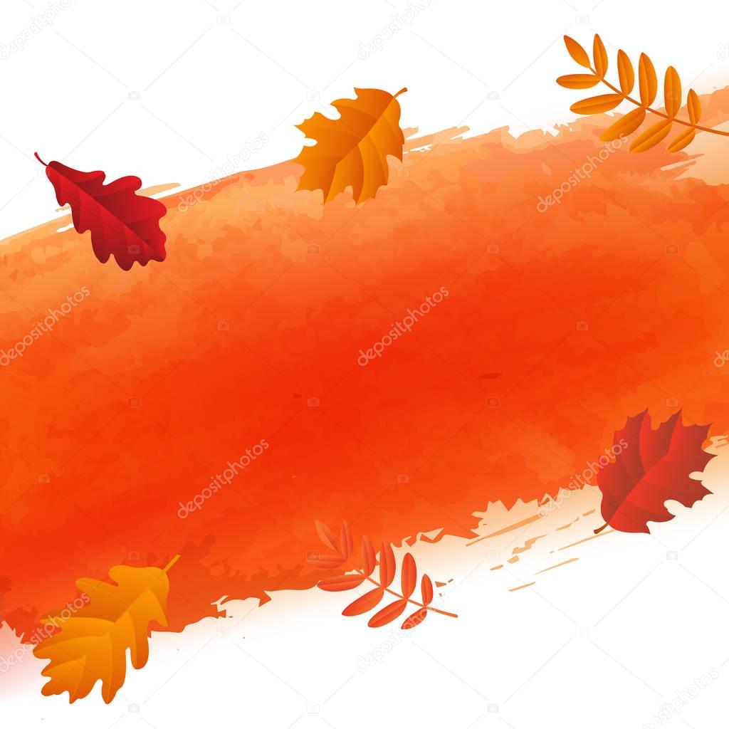 Autumn Banner With Leaves