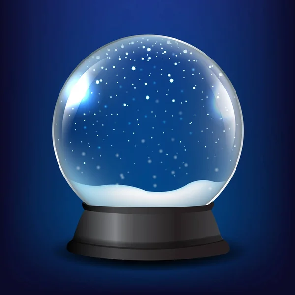 Zimní sněhové koule s modrým pozadím — Stockový vektor
