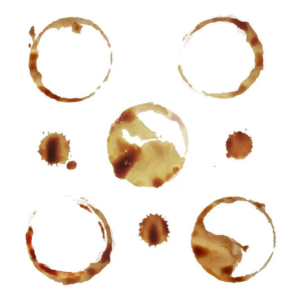 Coffee Stain Set — Stock Vector