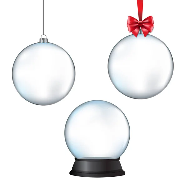 Set Christmas Balls Isolated White Background — Stock Vector