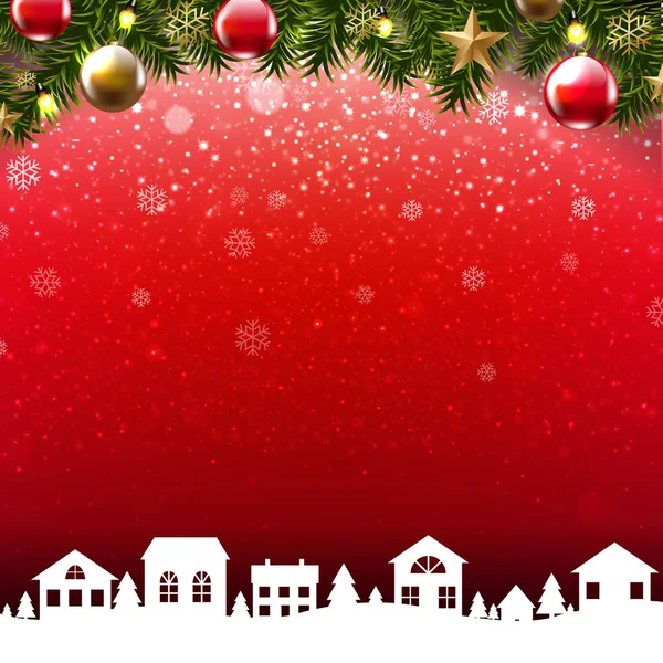 Kartkę Życzeniami Christmas House Granicy Ilustracji Wektorowych — Wektor stockowy
