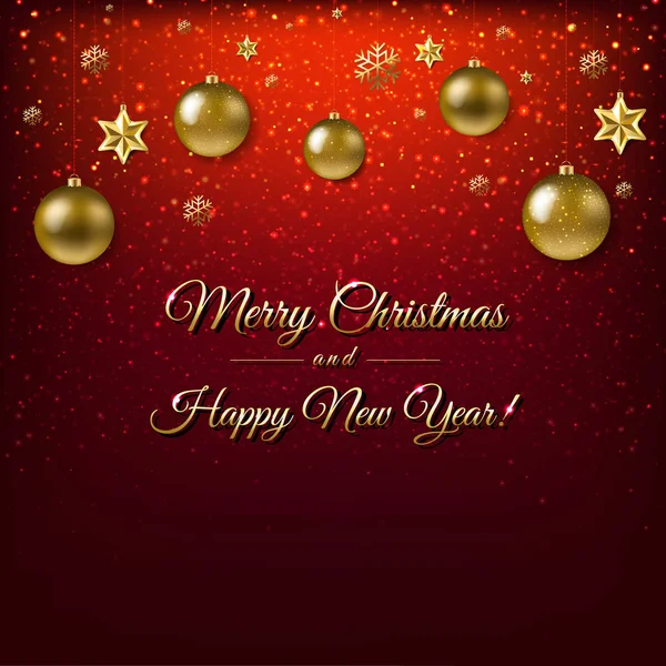 Buon Natale Felice Anno Nuovo Poster Con Maglia Gradiente Illustrazione — Vettoriale Stock