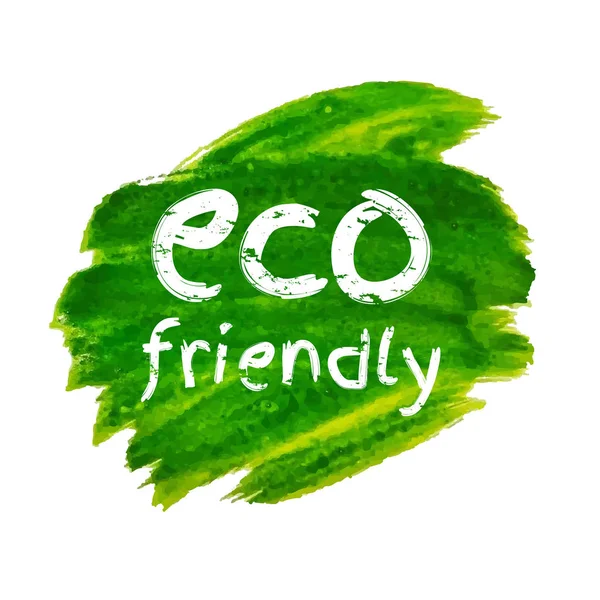 Text Eco Friendly Green Blot Vector Illustration — Stock Vector