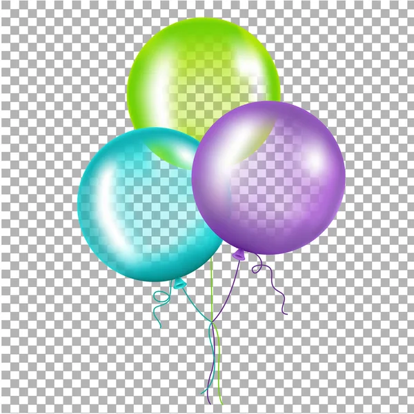 Renkli Helyum Balonları Vektör Illüstrasyon — Stok Vektör