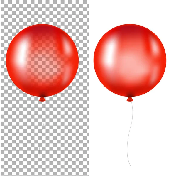 Red Helium Balloons Vector Illustration — Stock Vector