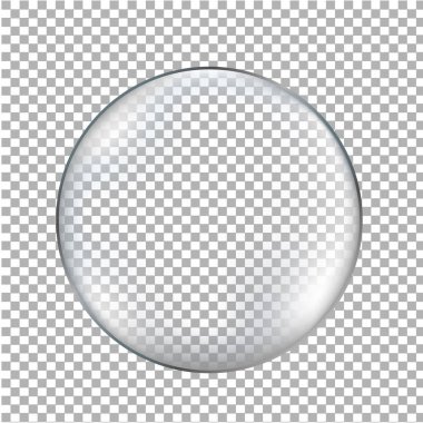 transparent glass ball on checkered background, vector, illustration  clipart