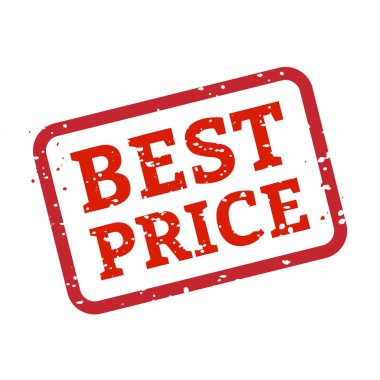 En iyi fiyat kırmızı damga işareti beyaz arka plan, vektör çizim