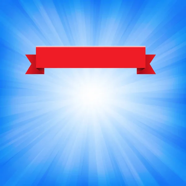 Congratulation Banner Red Ribbon Gradient Mesh Vector Illustration — Stock Vector