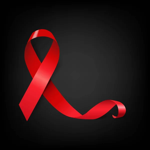 Red Ribbon World Aids Day Symbol — Stock Vector