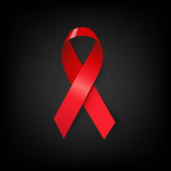 Rode Lint Wereld Aids Dag Symbool — Stockvector