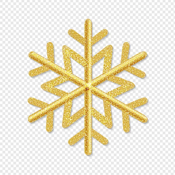 Golden Snowflake Isolated Transparent Background — Stock Vector