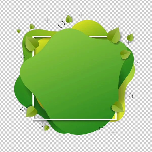 具有叶状分离透明背景的绿色言语泡沫 — 图库矢量图片