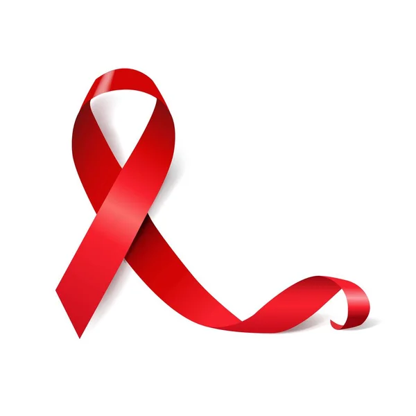 Rode Lint Wereld Aids Dag Symbool — Stockvector