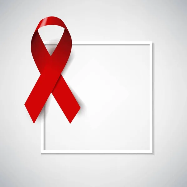 Fita Vermelha Símbolo Dia Mundial Aids — Vetor de Stock