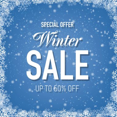 Bokeh ve Snowflak 'lı Mavi Işıltılı Poster