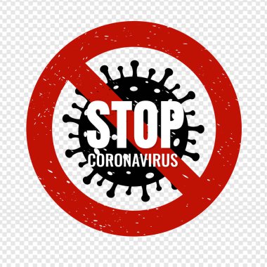 Coronavirus Banner Şeffaf Arkaplanı Durdur
