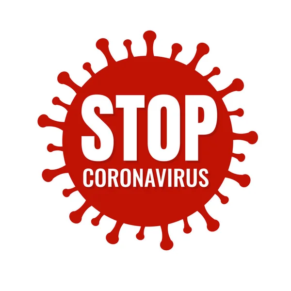 Σταμάτημα Λευκού Φόντου Coronavirus Banner — Διανυσματικό Αρχείο